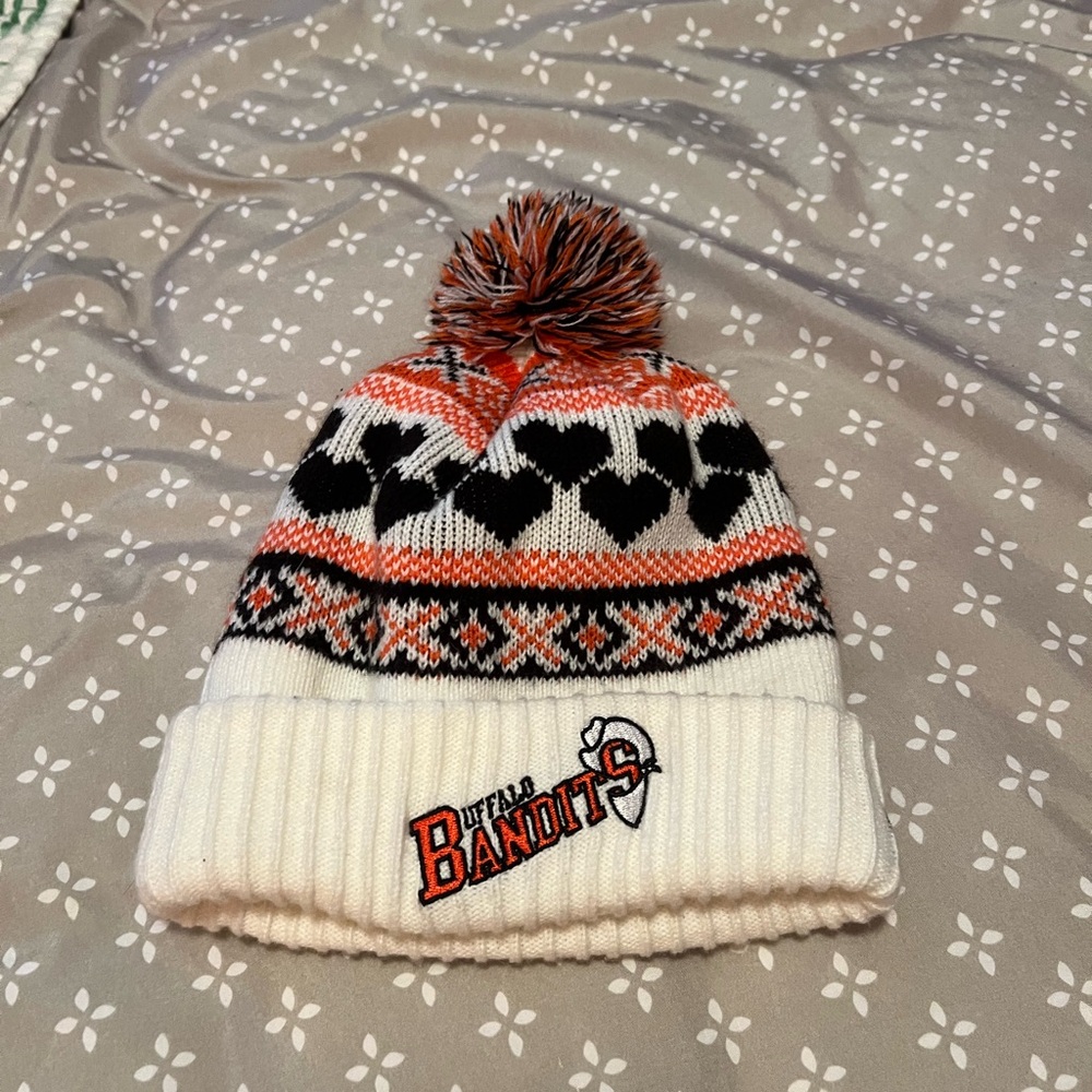 Kids' Orange and Black Knit Beanie
